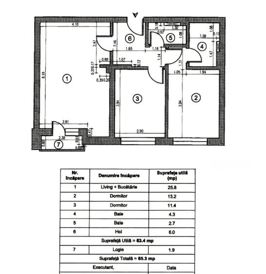 Apartament 3 camere cu parcare inclusa - 4