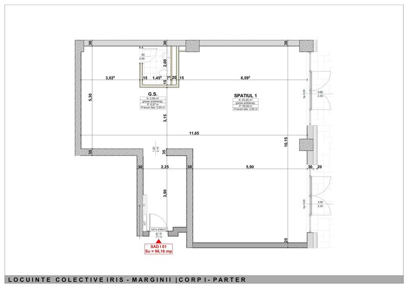 Spatii de vanzare. Suprafete de la 48 mp la 103 mp . Parter de bloc - 5