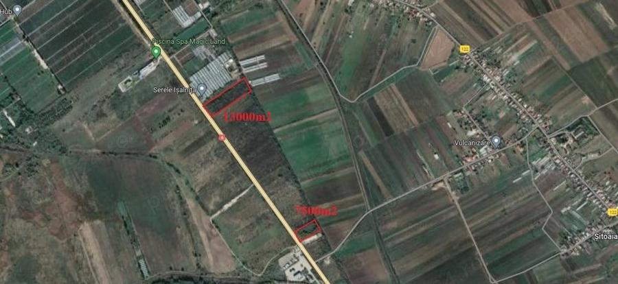 Vand teren 7500m2 deschidere 60m la DE 70 si 13000 m2 deschidere 60m la drumul european DE70 - 1
