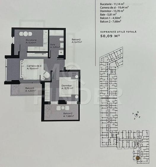 Vanzare apartament 2 camere, zona Soporului/Gheorgheni, imobil nou - 1