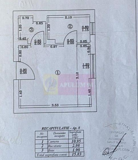 Garsoniera de vanzare in Campina, et. 1 15,83 mp - 6