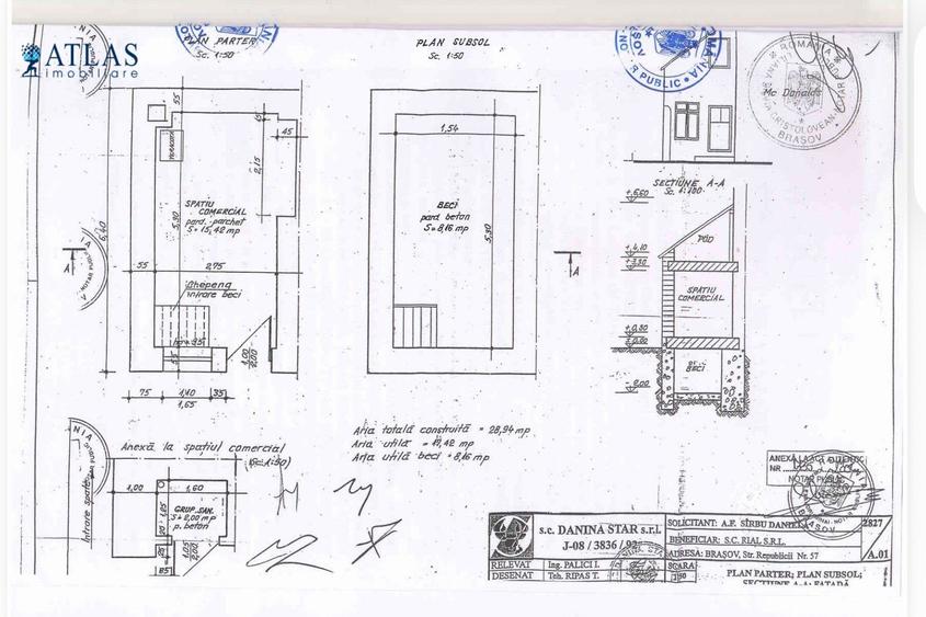 Centrul Istoric, str. Republicii, 1 camera, beci, destinatie birou, comision 0% - 7