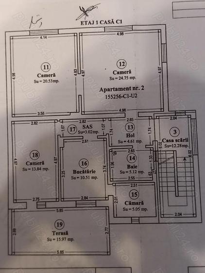 Apartamente 3 camere la casa - parter ?i etaj 1 - 2