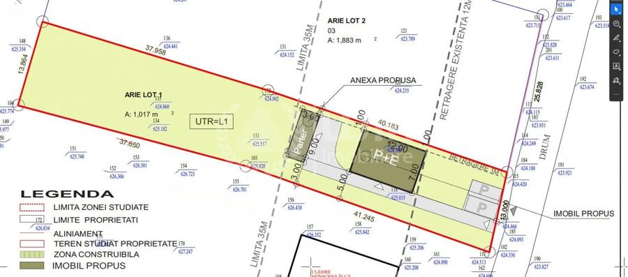 Teren intravilan autorizat casa individuala 1017mp | Front 13m | Aiton - 9