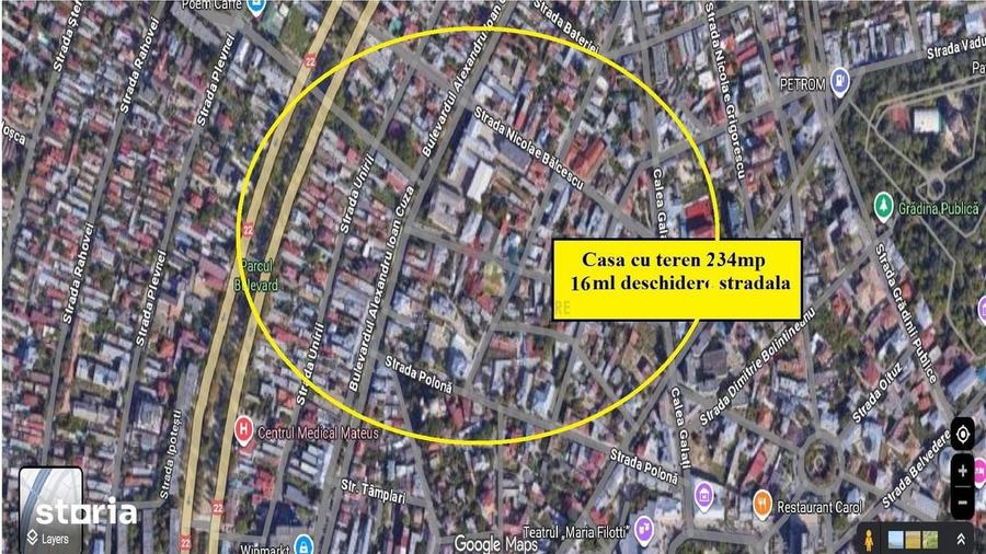 C.Galati Politia Rutiera- Casa caramida teren=234mp, 16 m front strad - 2
