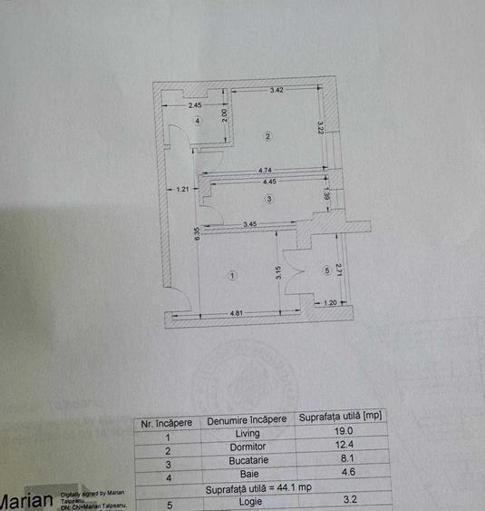 Apartament cu 2 camere semidecomandat, mobilat în Titan