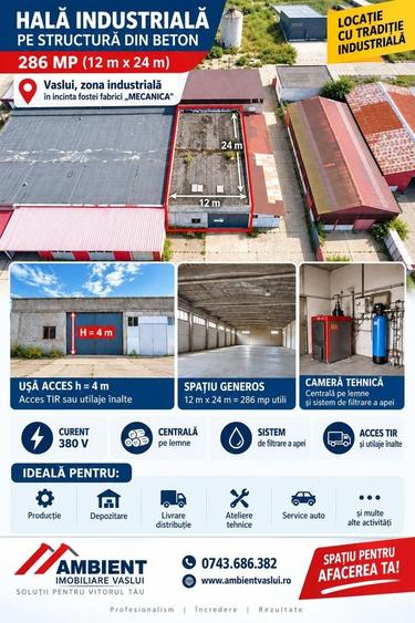 Spațiu industrial, de 686 mp, în Industrială