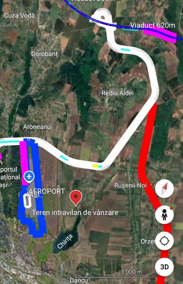 Teren dupa Aeroport Tatarasi Aviatie, Valea Lunga centru, com Holboca, - 2