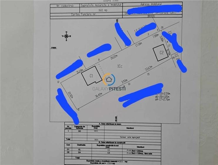 De vanzare teren + vila +anexa zona targului saptamanal, pretabila azil, gradini - 3