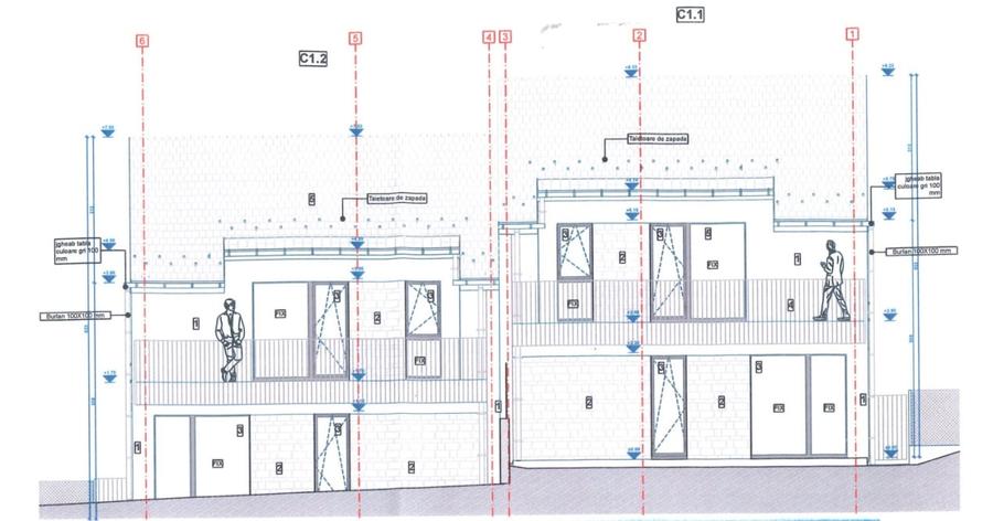 Proiect autorizat 4 duplexuri (8 unitati) – teren intravilan 2700 mp Chinteni - 2