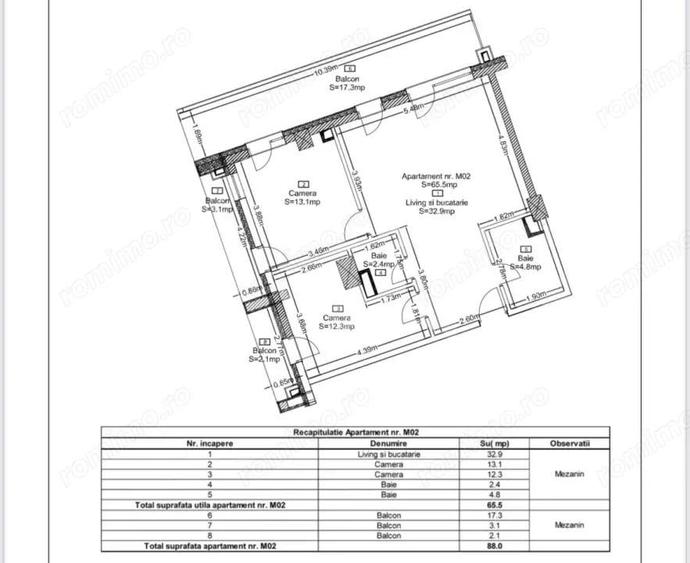 Apartament cu 3 camere, 65,5 mp, Ansamblu Rezidential, Zorilor - 1