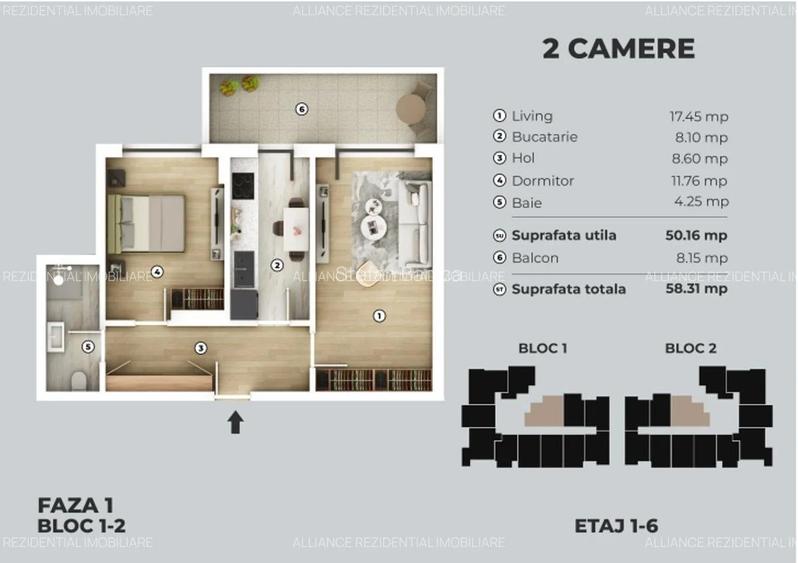 Apartament 2 camere, 4 minute metrou Berceni, 59mp, Nou, Decomandat Apartament 2 camere, 4 minute metrou Berceni, 59mp, Nou, Decomandat