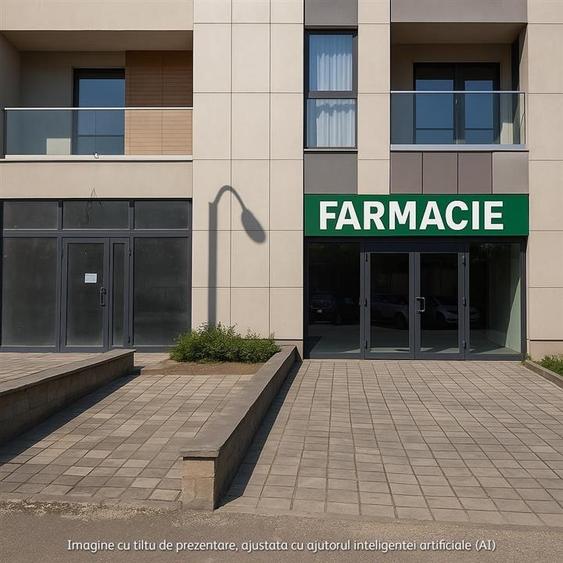 Spatiu comercial nou - 84,3 mp utili - pretabil FARMACIE, cabinet, magazin - zon - 1