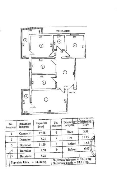 Apartament spațios cu 4 camere, 84 MP - 1