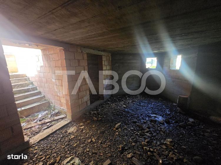 Teren de vanzare 436mp intravilan si fundatie cu proiect casa Rasinari - 3