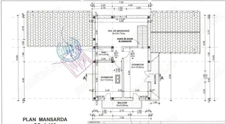 Casa la rosu cu 1000 mp teren in com Munteni, parter ?i mansarda - 15