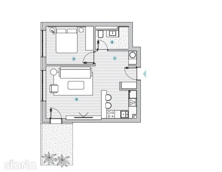 Apartament liber 2 camere open space + parcare, Complex Silk District - 5