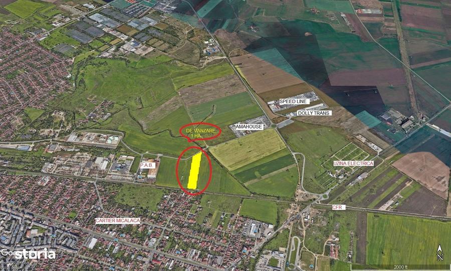 10.000 mp teren aproape de centura, pret de ocazie . - 2