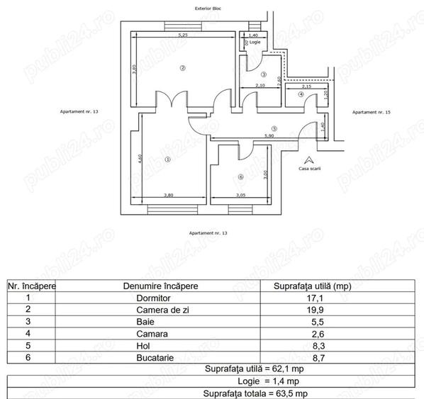 Apartament 2 camere cartierul Lucacesti, ora? Moinesti, jude?ul Bacau. - 9