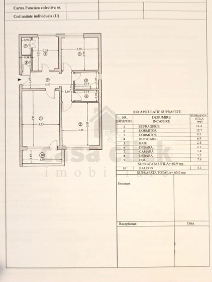 Apartament 3 camere dsecomandate Mazepa 1, vedere dublă, etaj 3 - 1