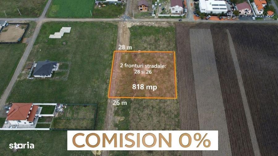 Comision 0% Teren 818 mp pentru duplex | 2 fronturi stradale | Mosnit - 2