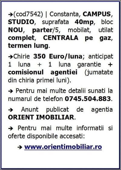 Campus, studio de inchiriat, parter, 40mp, gaze, mobilat - 9