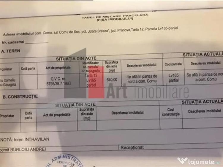 Teren de vanzare Breaza Cornu iesire la DN 1 - 6