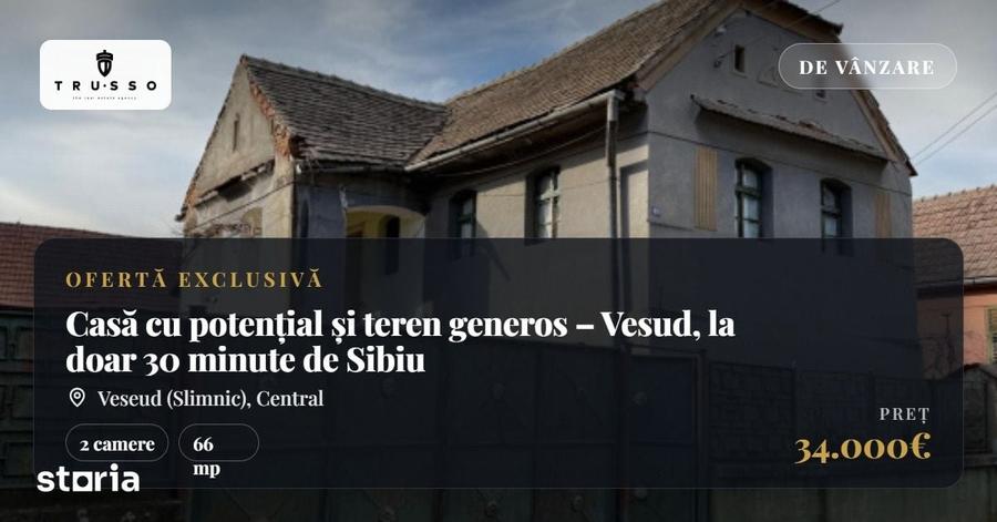 Casă cu 2 camere cu Teren 727 Mp în Șeica Mică
