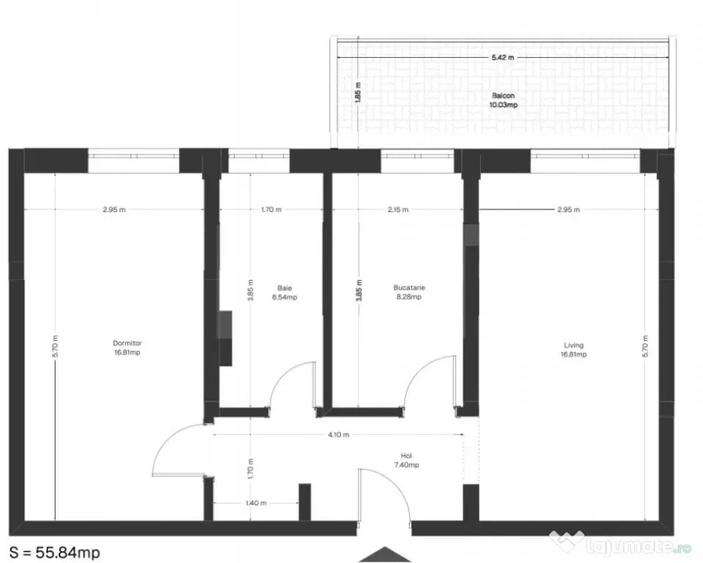 Apartament cu 2 camere semidecomandat în Ghirodei