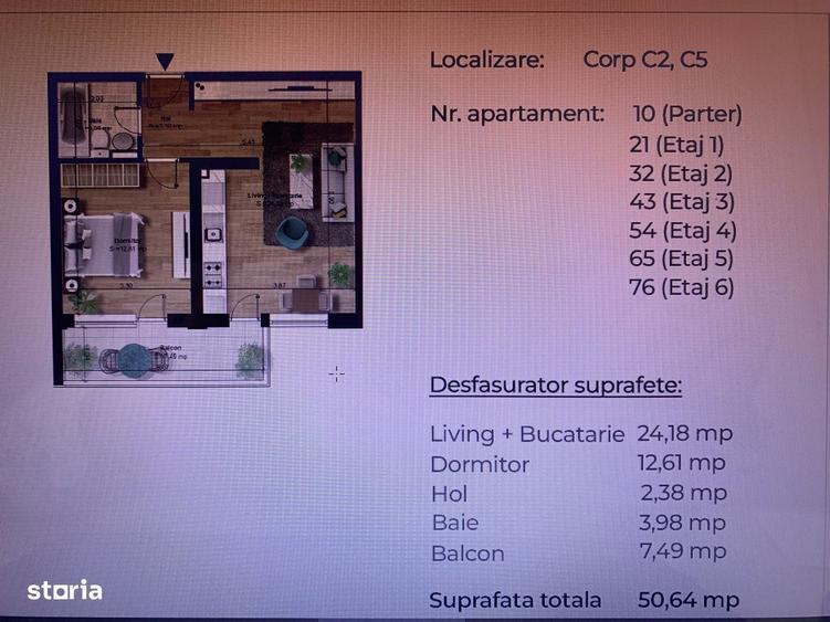 Apartament 2 camere, bloc nou, metrou Berceni - 6 min. - 7