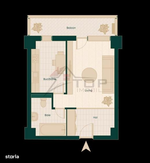 Bloc nou, Podu ros, 1 camera decomandat, finalizat, intabulat, comisio - 2