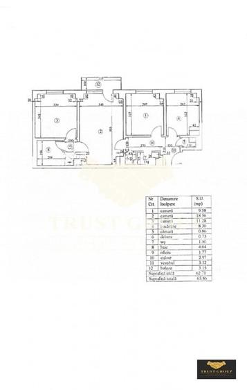 Apartament 3 camere Banu Manta - Clucerului | Imobil 1982 | Vedere spate - 12
