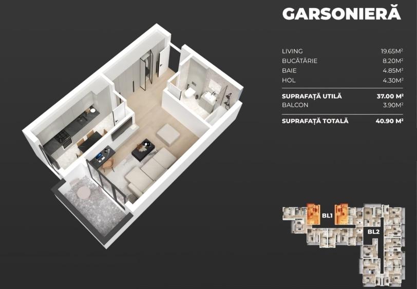 Garsoniera moderna la 4 minute de metrou M2 - Berceni - Martie - 5