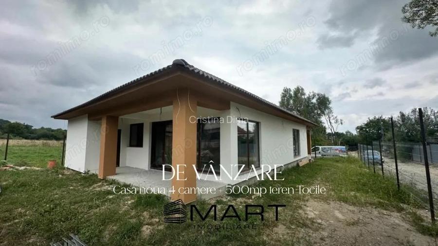 Casa noua pe un nivel - 4 camere, 150 mp, 2 fronturi stradale in Tocile