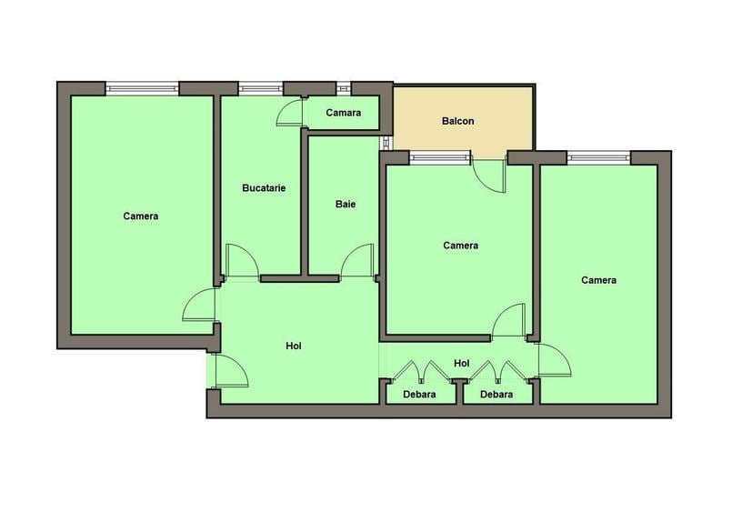 Apartament 3 cam, Cf 1, decomandat, Vlaicu-Lebada Y-uri - 1