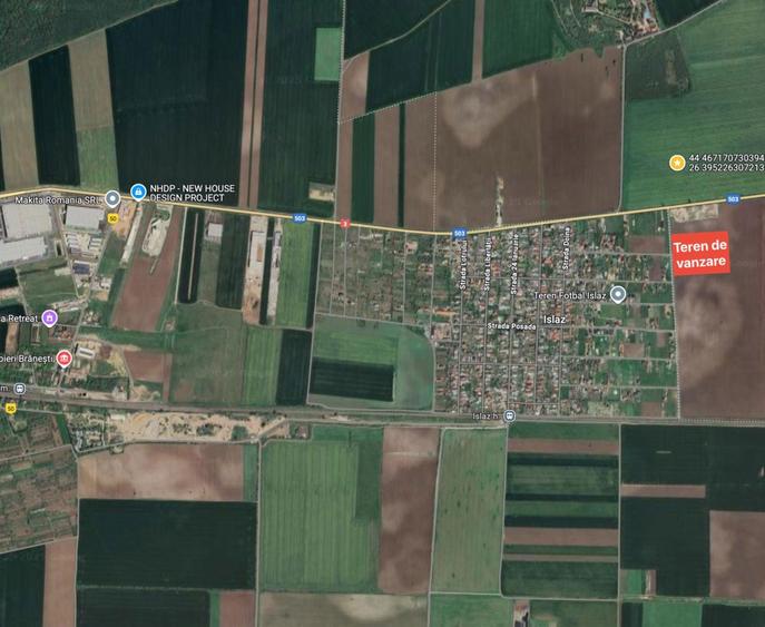 Teren 10.000 intravilan industrial , Branesti - 2