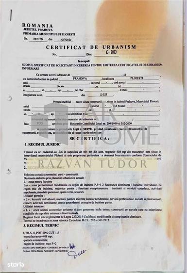 Teren intravilan 406m2 , Ploiesti , zona UPG - 6