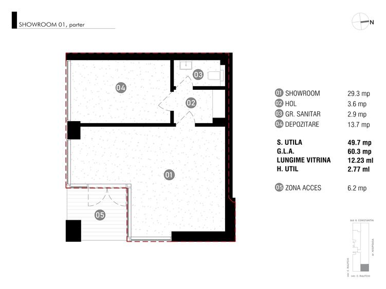 Spatiu 49,7 mp - imobil nou Antracit Coandă - 1