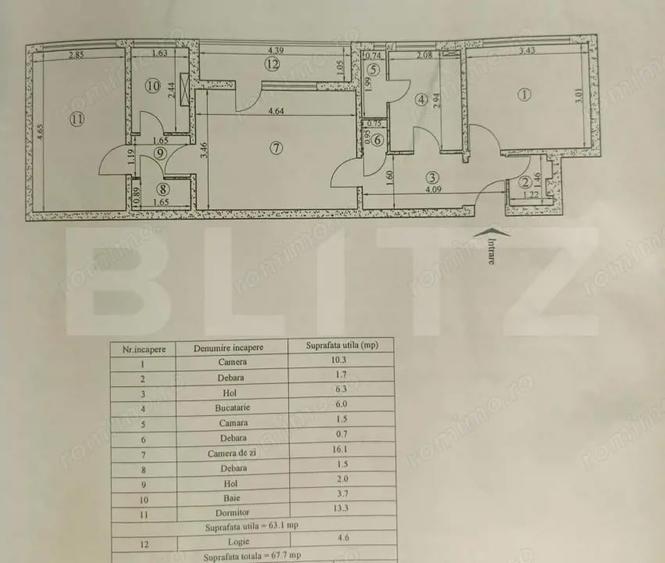 Apartament 3 camere etaj intermediar 68 mp Tatara?i - 1
