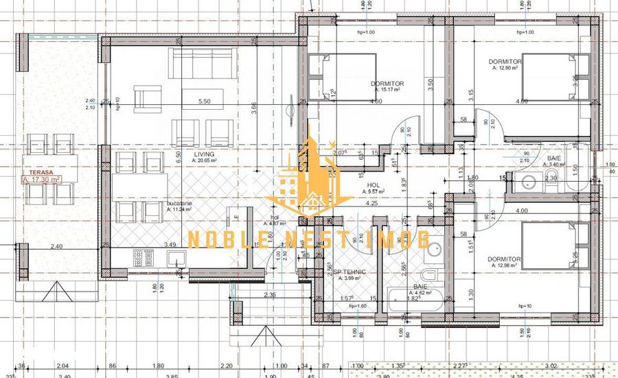 Casa parter 100 mp 4 camere proiect nou, Platou Prundu - 3