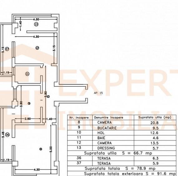Apartament 2 camere -  zona Boreal - 14
