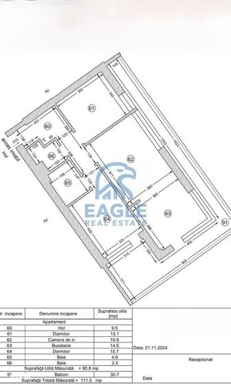 Apartament cu 3 camere decomandat în Central