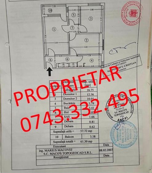 Apartament cu 3 camere în Drumul Taberei