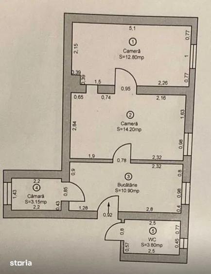 Casă cu 2 camere cu Teren 250 Mp în Central