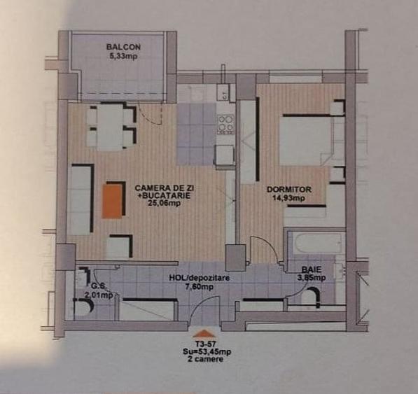 Apartament cochet de 2 camere, bloc nou, zona Noua, parcare exterioara - 10