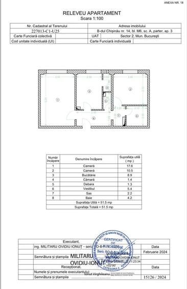 Apartament cu 2 camere decomandat în Chișinau