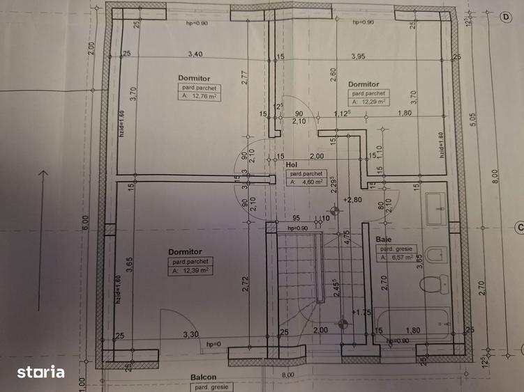 Casa Martinesti cu 3 camere+living, parcare acoperita si teren 450mp. - 8
