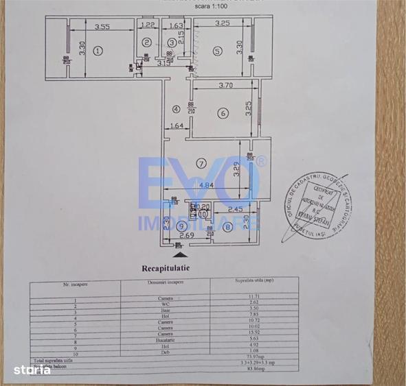 Apartament 4 camere,2 bai,3 balcoane,83MP, mobilat,Tatarasi - 5