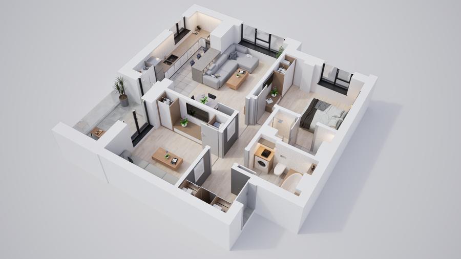 Apartament modern 3 camere, aproape de transport public - 19