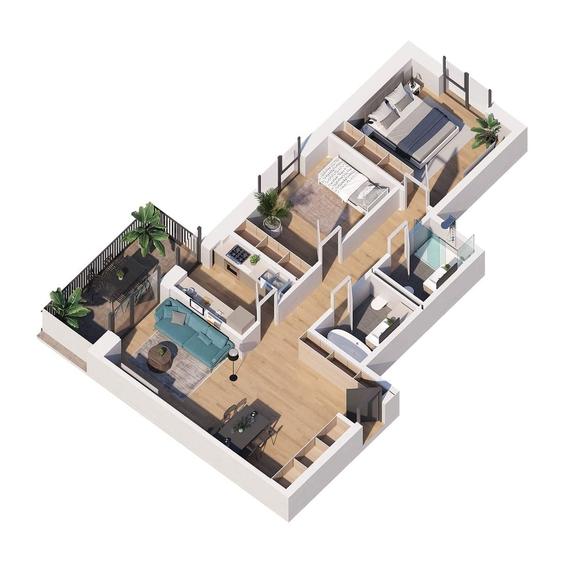 Apartament spatios 3 camere cu balcoane - 4